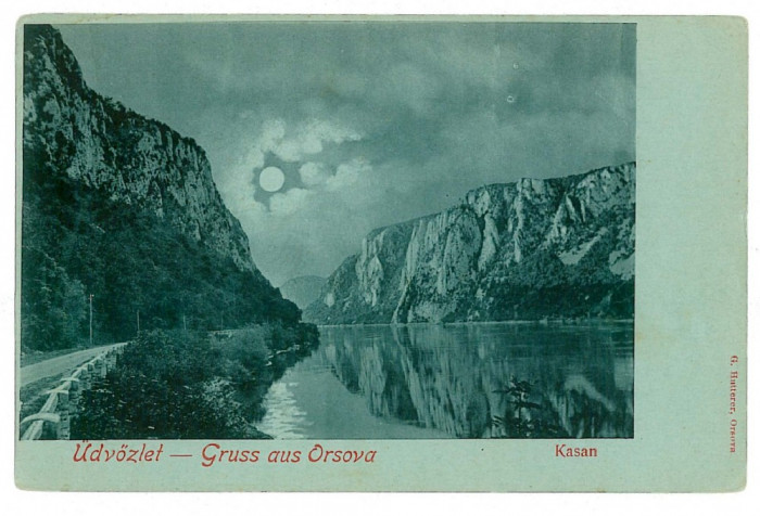 2926 - ORSOVA, Danube Kazan, Litho - old postcard - unused