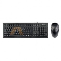 Tastatura A4Tech KRS-85 + Mouse OP-720-B USB, Black foto