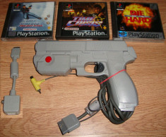 Pistol pentru PlayStation PSX/PS2 NAMCO Original + 3 jocuri foto