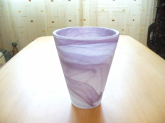 Vaza FONDUL PLASTIC , conica din sticla masiva mata, epoca de aur foto