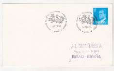 bnk fil Spania 1980 aerofilatelie plic stampila ocazionala Foronda foto