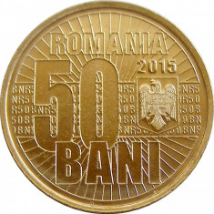 50 BANI 2015 JUBILIARA UNC / 50 BANI 2015 COMUNA UNC DIN FISIC foto