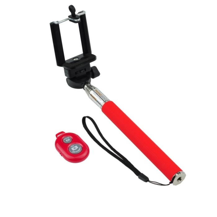Selfie stick telescopic Red Bluetooth foto mare Selfie stick telescopic Red Bluetooth foto mare