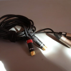 cablu audio cu mufe (2RCA si 2JACK la 90*) NEUTRIK - 5 M lungime / IMPECABIL