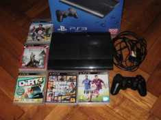 VAND PS3 SuperSlim 500Gb cu FIFA15 GTA5 si alte 3 jocuri originale foto