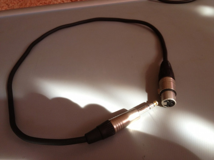 cablu audio /adaptor - XLR tata /JACK - marca NEUTRIK - 0,5 M lungime /IMPECABIL