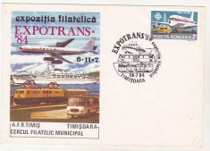 bnk fil Romania plic ocazional Expotrans 1984 Timisoara foto