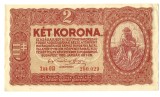 BANCNOTA UNGARIA 2 KOROANE 1920 STARE FOARTE BUNA VARIANTA FARA STEA.