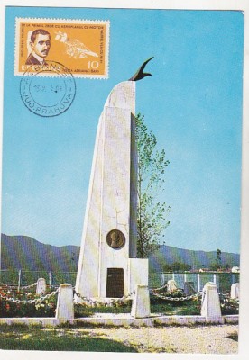 bnk fil Romania aerofilatelie maxima Monumentul aviatorului Aurel Vlaicu foto