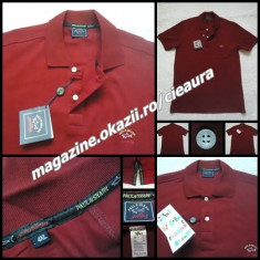 TRICOU BURGUNDY BARBATI 5XL FIRMA PAUL &amp;amp; SHARK MANECA SCURTA GULER POLO 100 %BBC foto