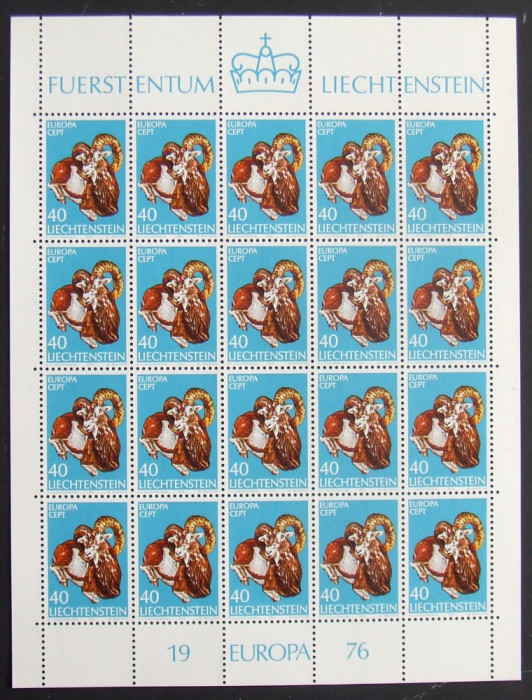 LIECHTENSTEIN 1976 - EUROPA, 2 M/SH, NEOBLITERATE - LCT 007