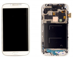 Ansamblu Lcd Display Touchscreen touch screen Samsung Galaxy S4 I9500 White Alb cu rama ORIGINAL foto