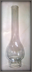 Sticla, glaja pentru lampa cu petrol sau gaz 33cm inaltime, 6,3 diametru baza foto