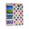 Husa silicon DOTS POLKA Samsung Galaxy Note 4 N910 + folie ecran cadou, Alb