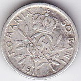 Carol I. 50 bani 1911 argint (1) foto