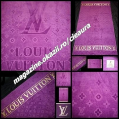 PROSOP MOV UNISEX FIRMA LOUIS VUITTON 100% BUMBAC BAIE MARE PLAJA PISCINA BAZIN foto