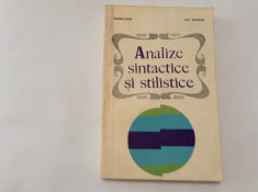 SORIN STATI, GH. BULGAR - ANALIZE SINTACTICE SI STILISTICE,R18 foto