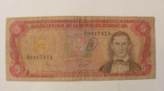 CY - 5 pesos 1982 Republica Dominicana foto