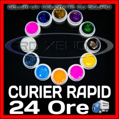 KIT SET 12 GELURI UNGHII FALSE GD COCO CU SCLIPICI COLOR COLORATE 5ML LAMPA UV foto