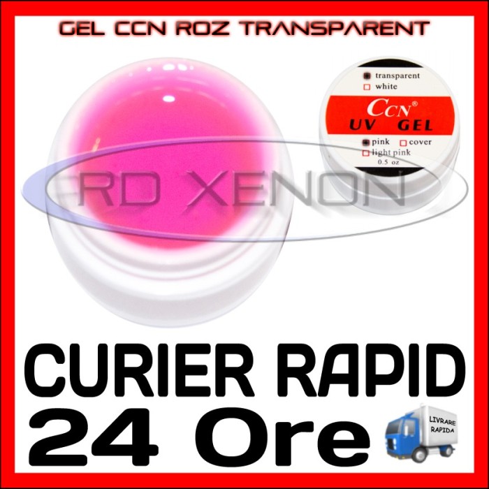 GEL UV ROZ TRANSPARENT CCN 15ML - CONSTRUCTIE MANICHIURA, UNGHII FALSE GEL