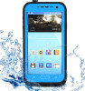 Toc subacvatic impermeabil cu prelungitor casti Samsung Galaxy S4 i9500 + folie, Albastru, Plastic