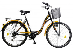 Bicicleta CITADINNE 2634 - model 2015-Negru-Galben-430 mm foto
