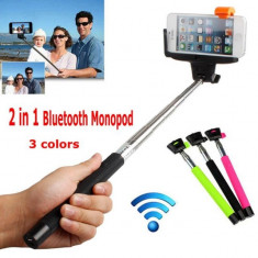 Suport telescopic pentru selfie, monopod / prelungitor wireless foto