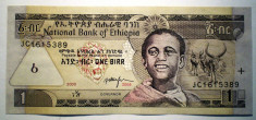 90. ETHIOPIA ETIOPIA 2X1 BIRR 2000 2008 AUNC SERII CONSECUTIVE SR. 389-390 foto