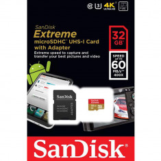 SanDisk Extreme MicroSDXC UHS-I 32GB cu adaptor, Nou/Factura/Garantie foto