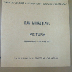 Dan Mihaltianu catalog expozitie pictura 1977 Preoteasa Bucuresti