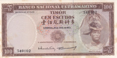 Timor 100 escudos 1963 Regulo D Aleixo foto