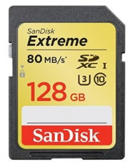 SanDisk Extreme SDXC 4K, 533X, UHS-I Card cu adapter 128GB, GARANTIE 10ANI foto