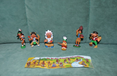 Lot 6 figurine surprize ou Kinder, indieni si explorator, plastic, colectie foto