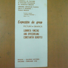 L. Vincenz A. Oprisoreanu C. Doroftei catalog expozitie pictura grafica 1978