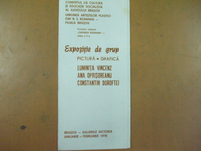 L. Vincenz A. Oprisoreanu C. Doroftei catalog expozitie pictura grafica 1978 foto