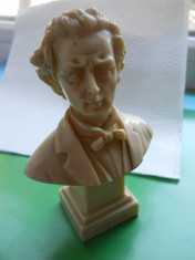 HOPCT STATUETA COMPOZITORUL CHOPIN /D=105 /65 MM [RASINA PRELUCRATA ]SUPERBA !! foto