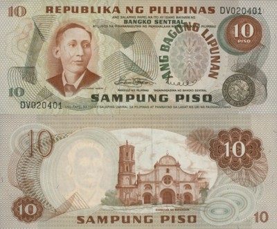 !!! FILIPINE - 10 PISO 1970 - P 154 - UNC foto