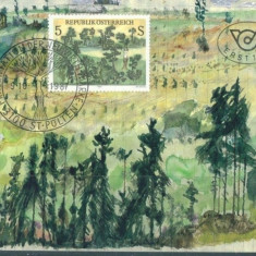 AUSTRIA 1987 – PICTURA PADURE VIRGINA, ILUSTRATA MAXIMA, FD77