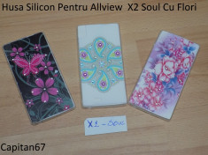 Husa Silicon Pentru Allview X2 Soul Cu Flori foto