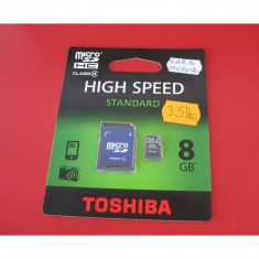 Card Memorie TOSHIBA MicroSD 8GB + Adaptor SD - PRODUS NOU foto