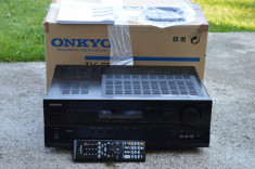 Amplificator Onkyo TX SR 577 cu telecomanda, prospect si cutie foto