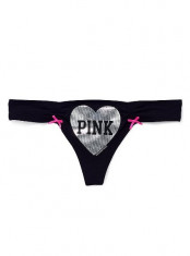 VICTORIA&amp;#039;S SECRET - chilot negru tanga Pink, masura XS foto