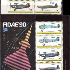 CHILE 1990, Aviatie, serie neuzata, MNH