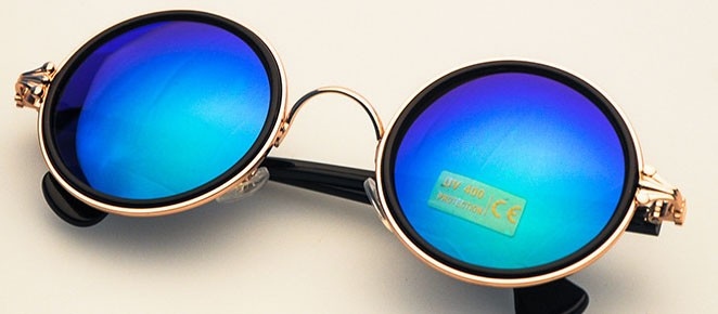 Ochelari de Soare Vintage Rotunzi Retro Chrome Hearts Reflectivi 4Culori,  Unisex, Protectie UV 100% | Okazii.ro