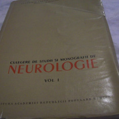 culegere de studii si monografii de neurologie-vol I, 1959, tiraj 1100