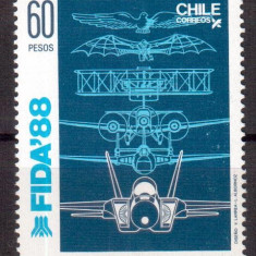 CHILE 1988, Aviatie, serie neuzata, MNH