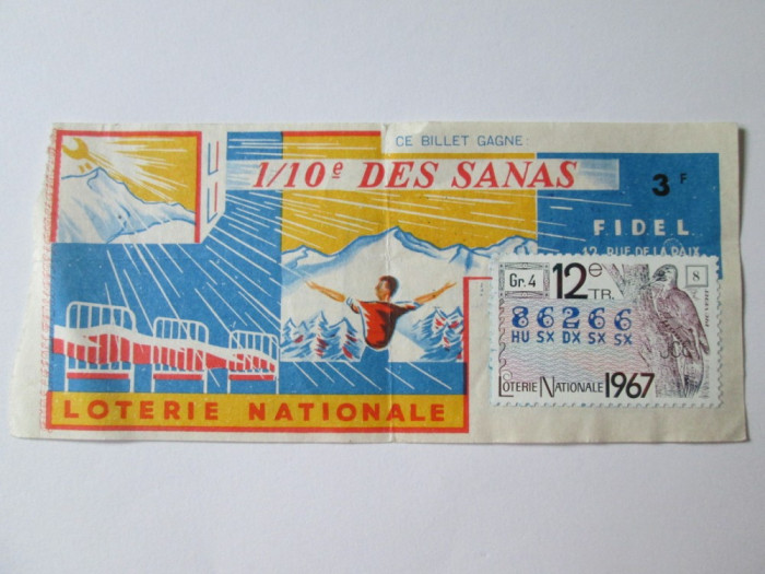 BILET LOTERIA FRANCEZA 1967