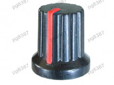 Buton pentru potentiometru, 15mm, plastic, negru-rosu, 15x15mm - 127080 foto