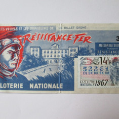 BILET LOTERIA FRANCEZA 1967