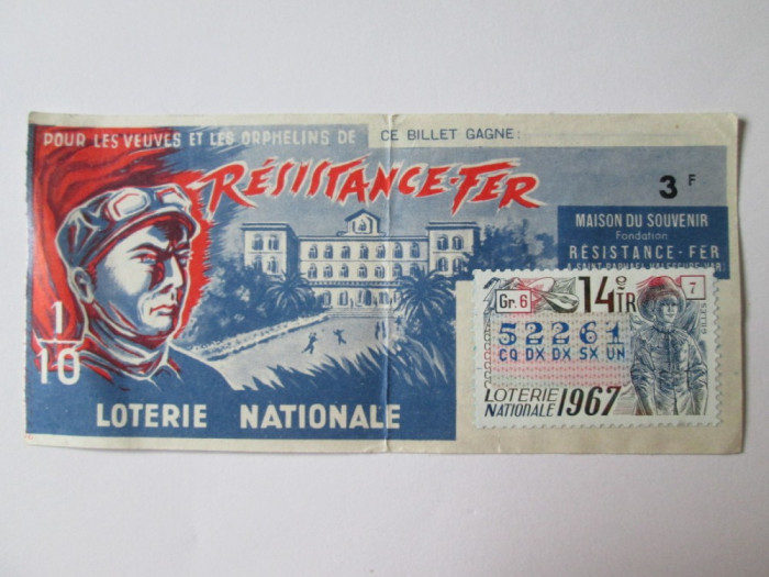 BILET LOTERIA FRANCEZA 1967